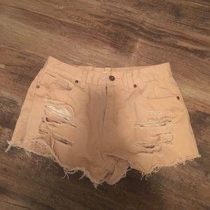 Forever 21 blush pink cut off distressed shorts